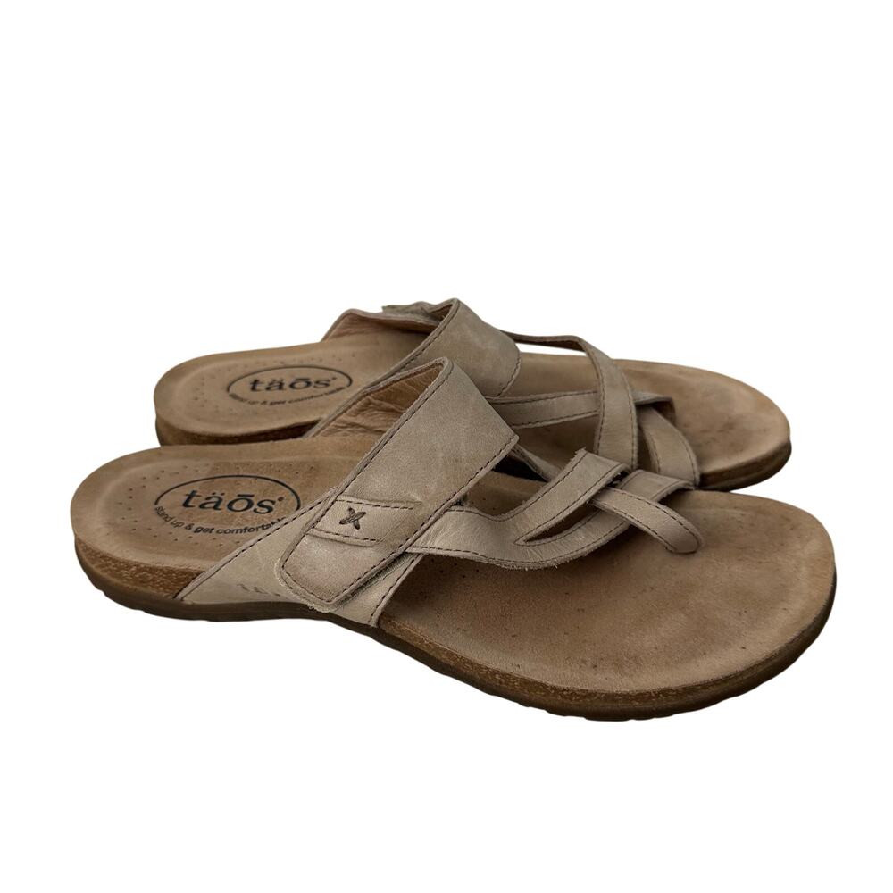 Taos Sandals Womens Size 9 Perfect Slip On Brown Leather Comfort